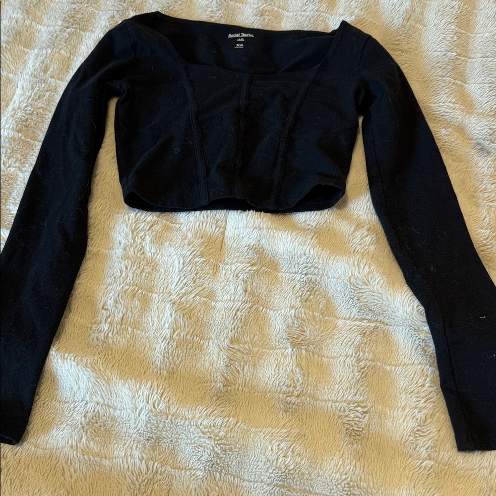 Elegant Black Long Sleeve Blouse